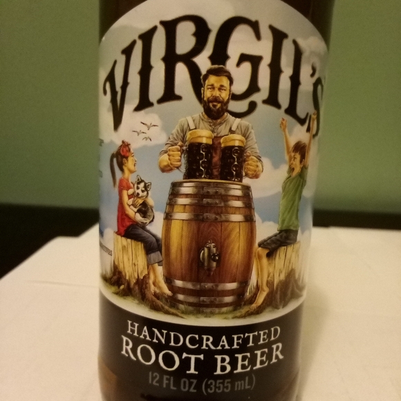 Virgil's Handcrafted Root Beer 9" Brown Glass Empty Bottle with Cap - Picture 2 of 16
